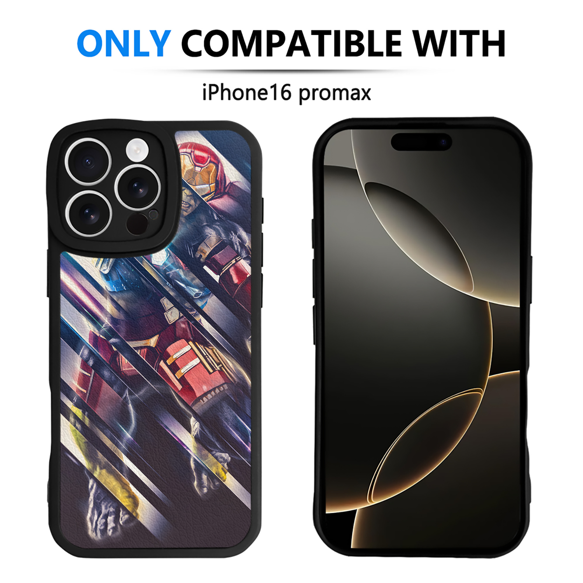 （画像用） アベンジャーズ The Avengers 【iPhone 16シリーズ対応】シリコンスマホケース（レザー調） 材質：シリコン